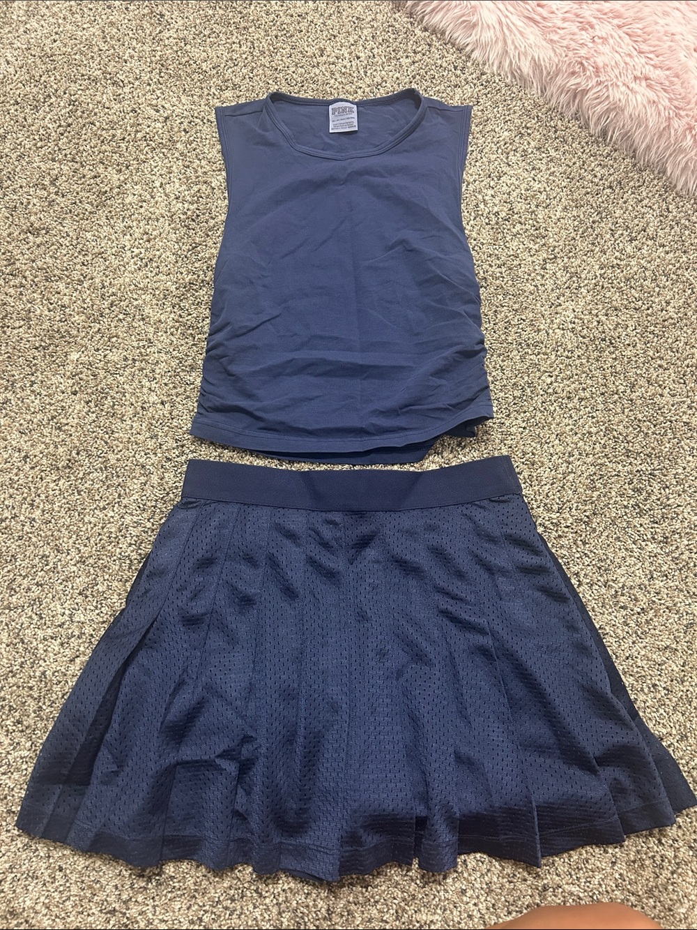 PINK Victoria's Secret Navy Blue Skirt Set